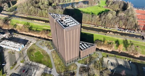 centro de datos, supercomputadora, edificio de tecnología de la información. Ámsterdam, Países Bajos.