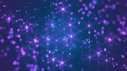 Abstract Shimmering Purple Blue Bokeh Particles Loop Background