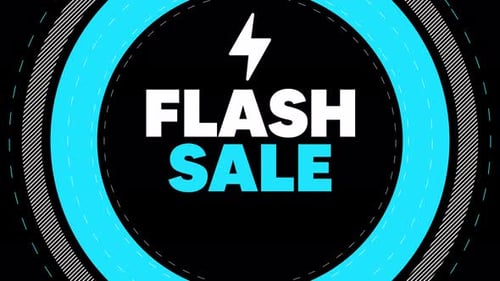 Dynamic Flash Sale Title with Geometric Rotating Circles