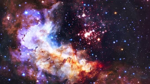 Vibrant Nebula and Twinkling Stars Deep Space Background