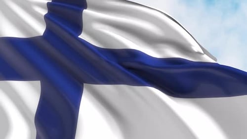Realistic Waving Flag of Finland Loopable Animation