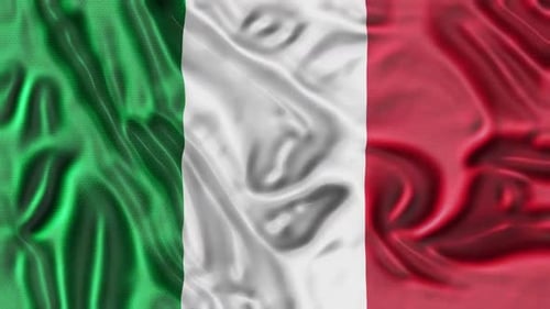 Realistic Waving Italian Flag Seamless Loop Background
