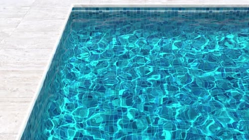 Rippling Water in a Swimming Pool with Tiled Edges
