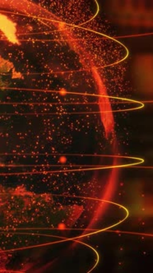 Futuristic Digital Earth Global Network Animation