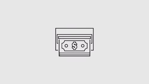 Animated Line Icon of Money Dispensing