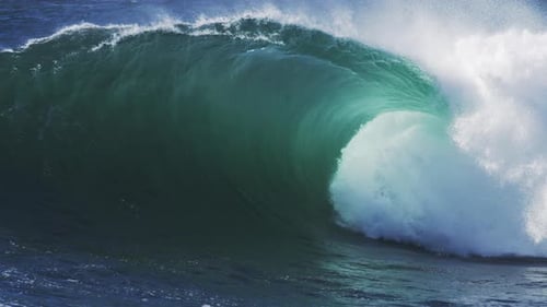 Powerful Ocean Wave Crashing in Daylight