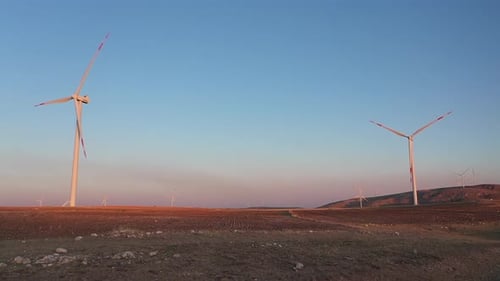 Aerial View Of Wind Power Plants