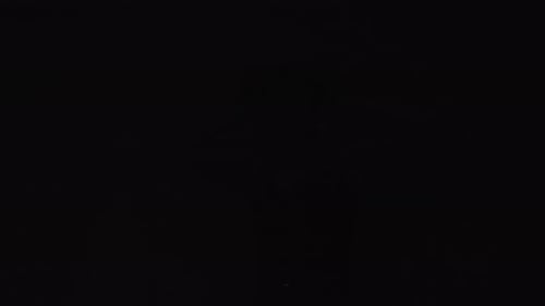 Frightened Woman in Pulsating Red and Blue Lights