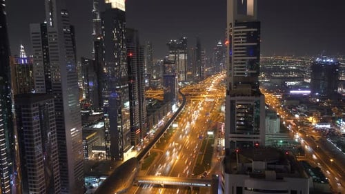Cars Driving on Busy Hectic Urban City Road at Rush Hour Traffic