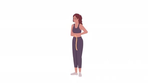 Animated Lady Measuring Waist