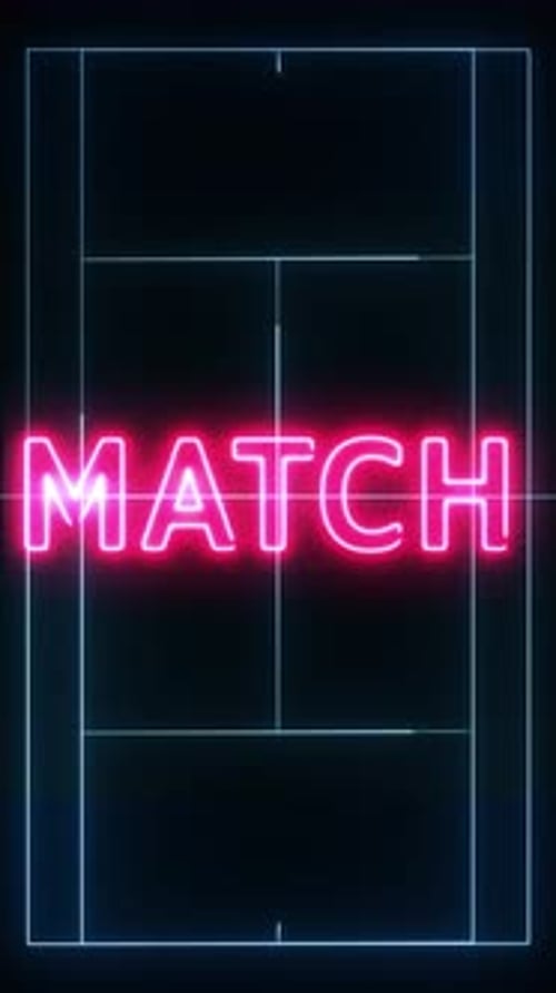 Vertical Game Set Match Text Tennis Background Neon Animation