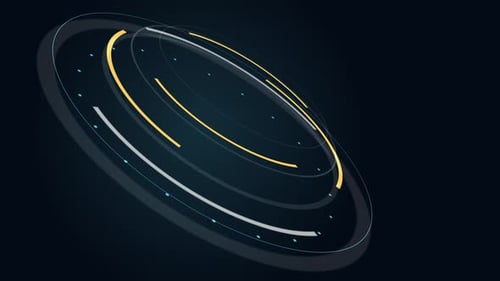 Abstract Circle and line HUD technological futuristic elements.particle data background