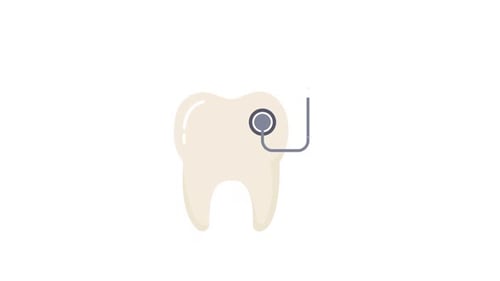 Animated Flat Design Tooth Checkup with Stethoscope Icon