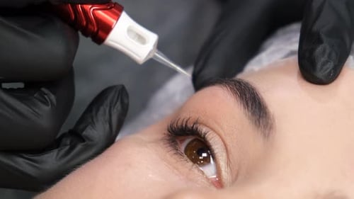 Eyebrow Cosmetic Procedure Needle Tool Close Up