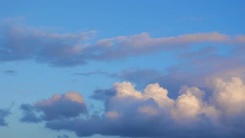 Clouds in Blue Sky at Sunset