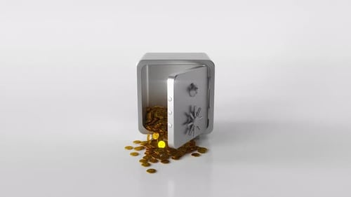 3D Secure Safe box door that open with gold coins