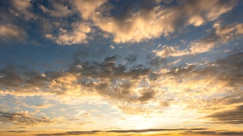 Sun Rise Cloud Movement Color And Texture Fill The Sky Time Lapse