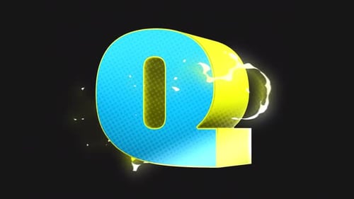 3D Letter Q Pop Art Logo Reveal
