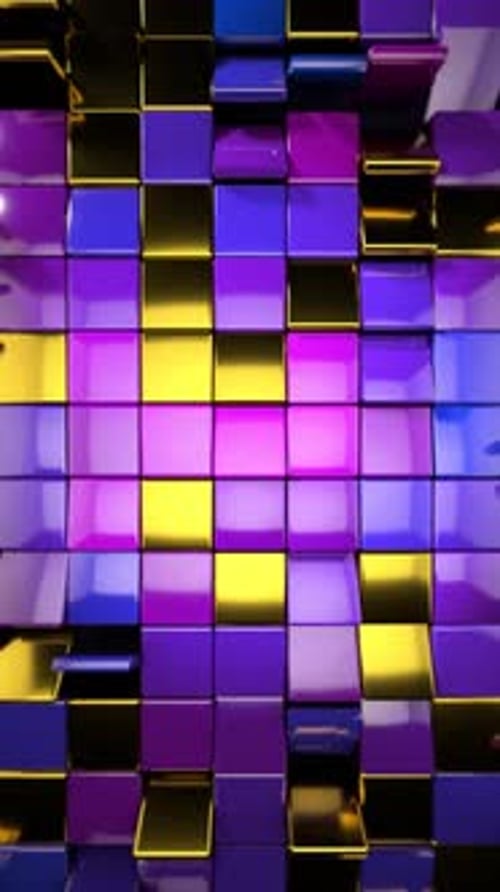 Abstract Geometric Cube Grid Pulsating Animation