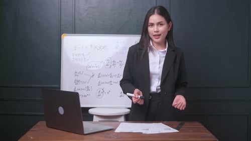 Woman Giving Calculus Lecture Online