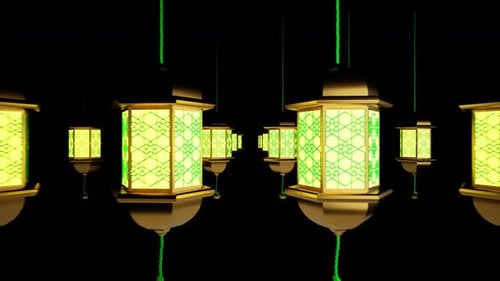 Ramadan Lanterns with Glowing Light