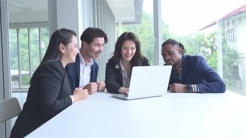 Group of business people having a meeting in the office