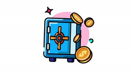 Secure Savings: Digital Illustration of a Safe
