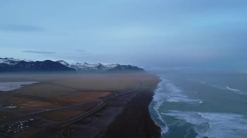 Drone Shot of Nordic Ocean Shore