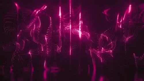 Abstract Fluid Glowing Particle Wave Background Animation
