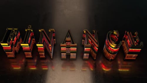 Animated 3D Text Title with Glowing Abstract Finance Word