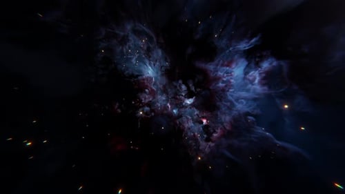 Animation en boucle fluide à travers une nébuleuse d'un bleu profond