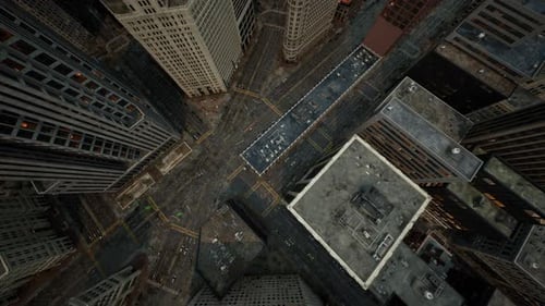 Vista aérea de los techos de los edificios del centro de Nueva York