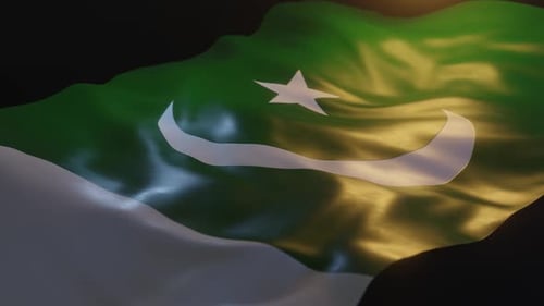 Realistic Waving Pakistan Flag Loop Animation