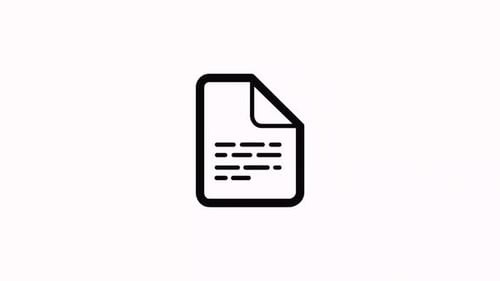Animated Flat Document Icon with Typing Text Lines