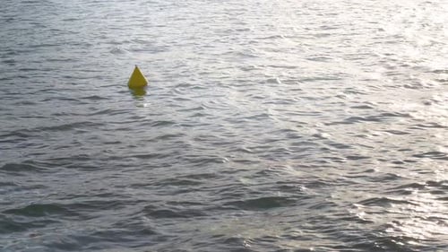 Small yellow sea buoy