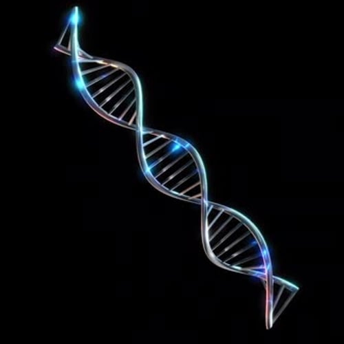 Chrome Spinning 3D Dna Helix