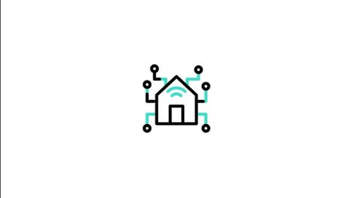 Animated Smart Home Network Line Icon