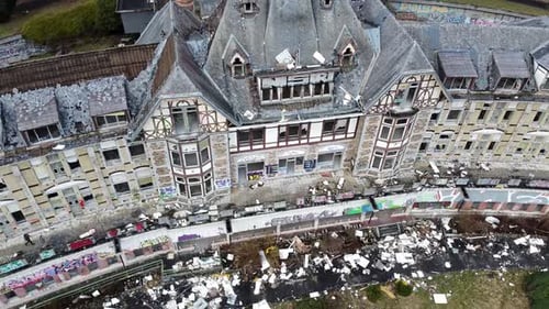 Turning around an abandoned hospital in Belgium.