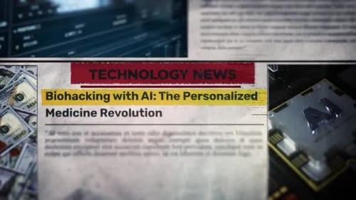 Biohacking With Ai The Personalized Medicine Revolution Headline Title On Newspaper