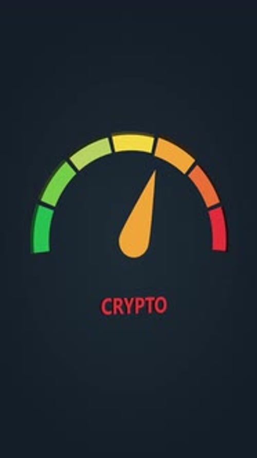 Virtical Video of Crypto Gauge Meter Going Down Animation