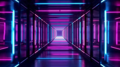 Futuristic Neon Light Tunnel Animation