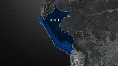 Peru-Karte Blaue Farbe 4K