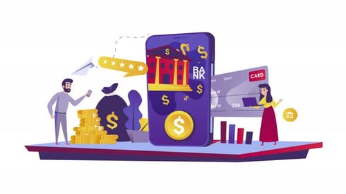 Taking A Loan From The Bank 2D Motion Graphics 4K