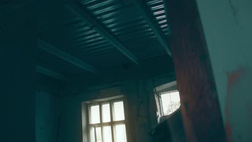 Destruction Ruin of Abandoned and Demolished Building After a War Grenade Explosion or Cataclysm