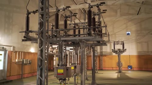 Transformer System Line of Electric Transmissions the Process of Energy Conversion and