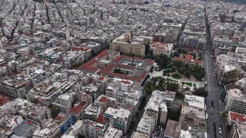 Aerial View of Dense Athens Cityscape
