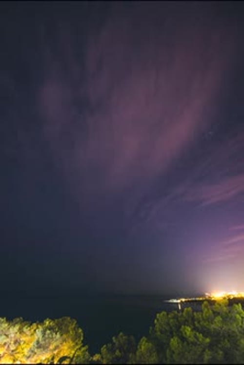 Starry Night Sky Time-Lapse Over Ocean