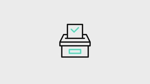 Flat Design Animated Voting Ballot Box Icon