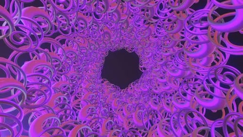 Abstract Fluid Tunnel of Swirling Shapes