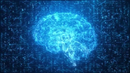 AI Brain Network and Digital Technology Background Animation